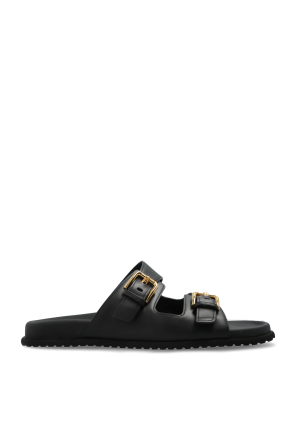 サンダル・ミュール BIRKENSTOCK 'Florida Fresh' sandals Black Florida Fresh Natural Leather Patent High-Shine Black